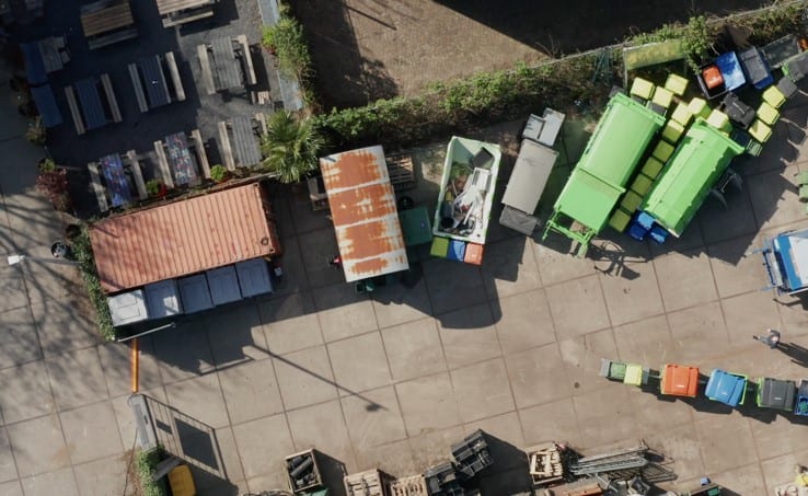 Collectieve inzamelronde op een bedrijventerrein